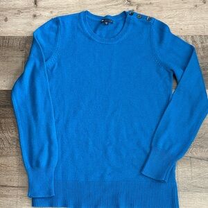 Gap Size Medium Vibrant Blue Knit Sweater with Button Detail